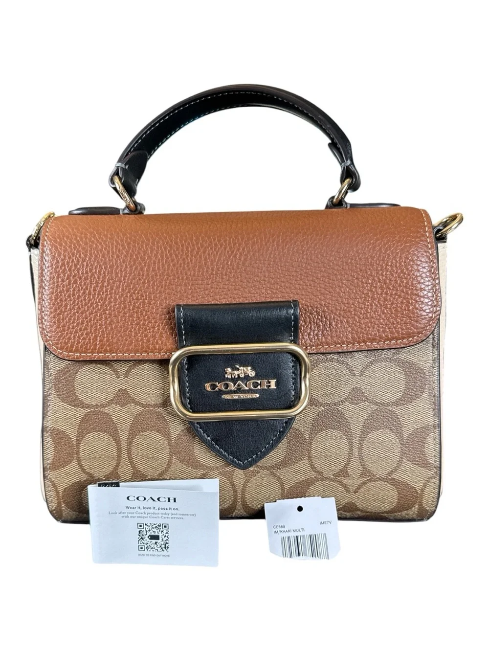 COACH Morgan Top Handle Satchel in Colorblock Signature Canvas